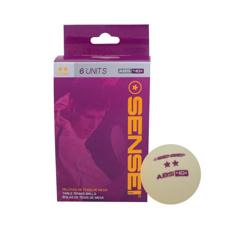 PELOTA DE PING PONG SENSEI 2 STAR X 6 (BLANCAS)